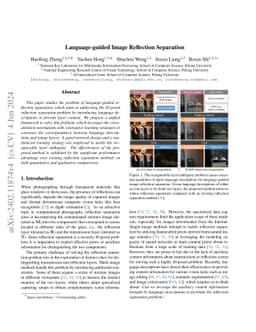 Language-guided Image Reflection Separation
