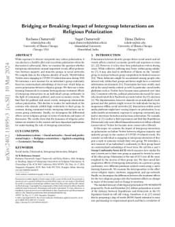 Bridging or Breaking: Impact of Intergroup Interactions on Religious
  Polarization