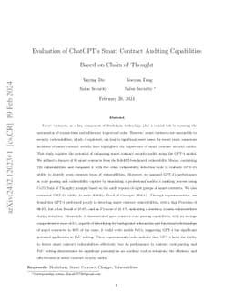 Evaluation of ChatGPT's Smart Contract Auditing Capabilities Based on
  Chain of Thought
