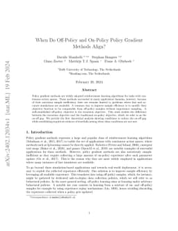 When Do Off-Policy and On-Policy Policy Gradient Methods Align?