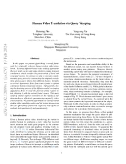 Human Video Translation via Query Warping