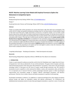 MLFEF: Machine Learning Fusion Model with Empirical Formula to Explore
  the Momentum in Competitive Sports