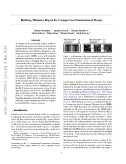 Refining Minimax Regret for Unsupervised Environment Design