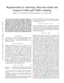 Regularization by denoising: Bayesian model and Langevin-within-split
  Gibbs sampling