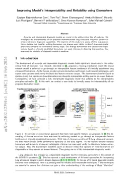 Improving Model's Interpretability and Reliability using Biomarkers
