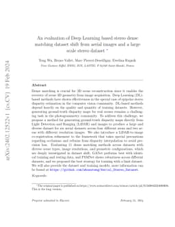 An evaluation of Deep Learning based stereo dense matching dataset shift
  from aerial images and a large scale stereo dataset