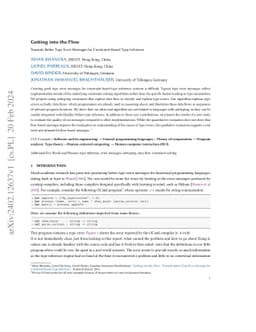 Getting into the Flow: Towards Better Type Error Messages for
  Constraint-Based Type Inference