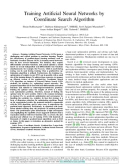 Training Artificial Neural Networks by Coordinate Search Algorithm