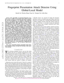Fingerprint Presentation Attack Detector Using Global-Local Model