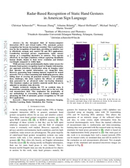 Radar-Based Recognition of Static Hand Gestures in American Sign
  Language