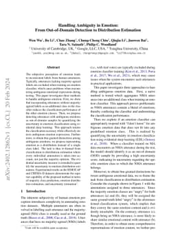 Handling Ambiguity in Emotion: From Out-of-Domain Detection to
  Distribution Estimation