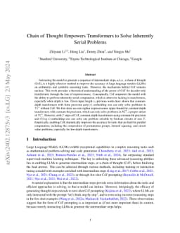 Chain of Thought Empowers Transformers to Solve Inherently Serial
  Problems