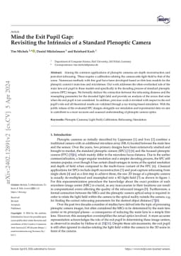 Mind the Exit Pupil Gap: Revisiting the Intrinsics of a Standard
  Plenoptic Camera