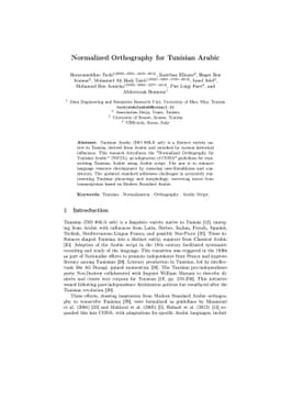 Normalized Orthography for Tunisian Arabic
