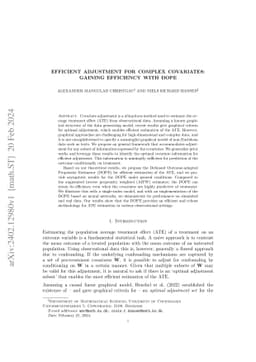 Efficient adjustment for complex covariates: Gaining efficiency with
  DOPE