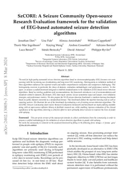 SzCORE: A Seizure Community Open-source Research Evaluation framework
  for the validation of EEG-based automated seizure detection algorithms