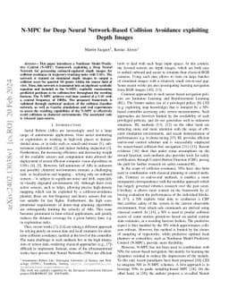 N-MPC for Deep Neural Network-Based Collision Avoidance exploiting Depth
  Images