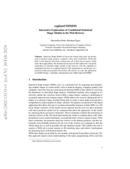 exploreCOSMOS: Interactive Exploration of Conditional Statistical Shape
  Models in the Web-Browser