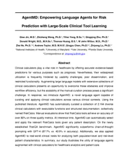 AgentMD: Empowering Language Agents for Risk Prediction with Large-Scale
  Clinical Tool Learning