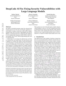 DeepCode AI Fix: Fixing Security Vulnerabilities with Large Language
  Models