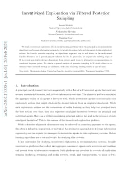 Incentivized Exploration via Filtered Posterior Sampling