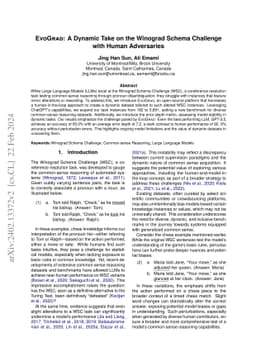 EvoGrad: A Dynamic Take on the Winograd Schema Challenge with Human
  Adversaries