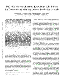PaCKD: Pattern-Clustered Knowledge Distillation for Compressing Memory
  Access Prediction Models