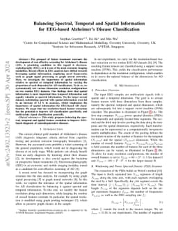 Balancing Spectral, Temporal and Spatial Information for EEG-based
  Alzheimer's Disease Classification