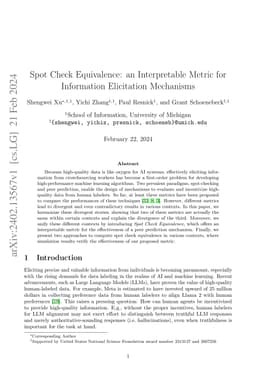 Spot Check Equivalence: an Interpretable Metric for Information
  Elicitation Mechanisms