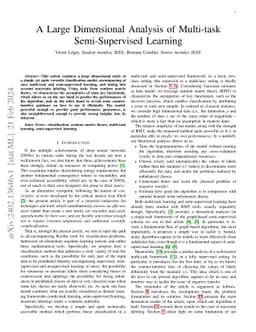 A Large Dimensional Analysis of Multi-task Semi-Supervised Learning