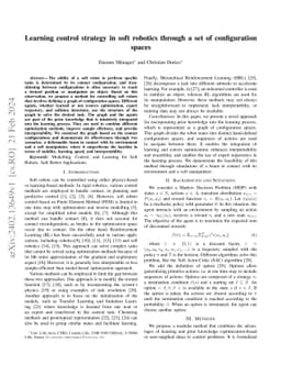 Learning control strategy in soft robotics through a set of
  configuration spaces