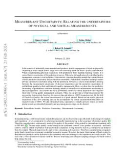 Measurement Uncertainty: Relating the uncertainties of physical and
  virtual measurements