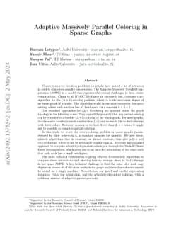 Adaptive Massively Parallel Coloring in Sparse Graphs