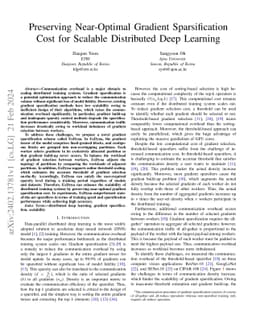 Preserving Near-Optimal Gradient Sparsification Cost for Scalable
  Distributed Deep Learning