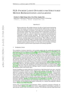 FLD: Fourier Latent Dynamics for Structured Motion Representation and
  Learning