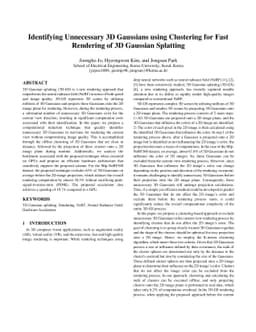 Identifying Unnecessary 3D Gaussians using Clustering for Fast Rendering
  of 3D Gaussian Splatting