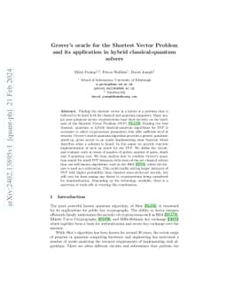 Grover's oracle for the Shortest Vector Problem and its application in
  hybrid classical-quantum solvers