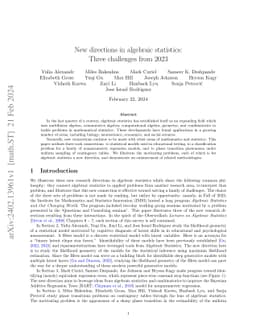 New directions in algebraic statistics: Three challenges from 2023