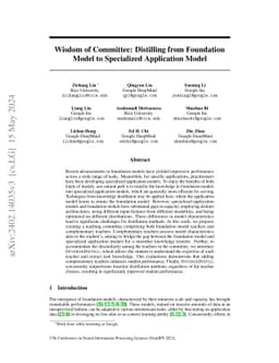 Wisdom of Committee: Distilling from Foundation Model to Specialized
  Application Model