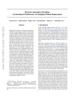 Recursive Speculative Decoding: Accelerating LLM Inference via Sampling
  Without Replacement