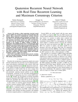 Quaternion recurrent neural network with real-time recurrent learning
  and maximum correntropy criterion