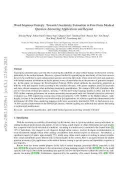 Word-Sequence Entropy: Towards Uncertainty Estimation in Free-Form
  Medical Question Answering Applications and Beyond
