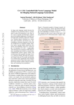 CEV-LM: Controlled Edit Vector Language Model for Shaping Natural
  Language Generations