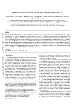 An Error-Matching Exclusion Method for Accelerating Visual SLAM