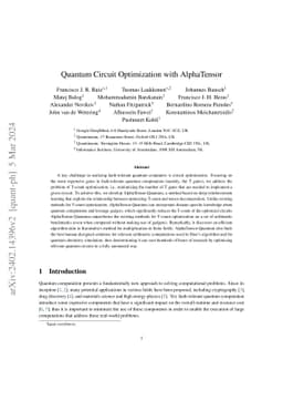 Quantum Circuit Optimization with AlphaTensor