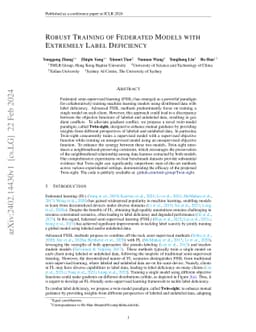 Robust Training of Federated Models with Extremely Label Deficiency