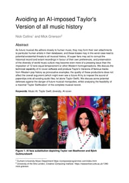 Avoiding an AI-imposed Taylor's Version of all music history