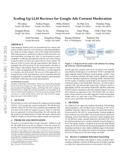 Scaling Up LLM Reviews for Google Ads Content Moderation