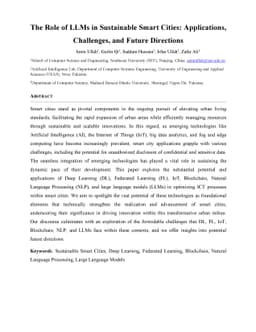 The Role of LLMs in Sustainable Smart Cities: Applications, Challenges,
  and Future Directions