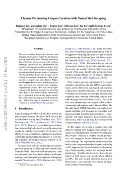 Cleaner Pretraining Corpus Curation with Neural Web Scraping